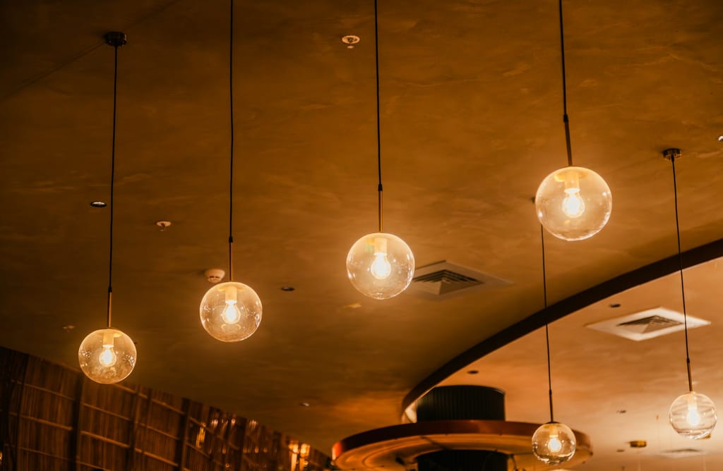 Energy-efficient LED lighting installed within a modern interior