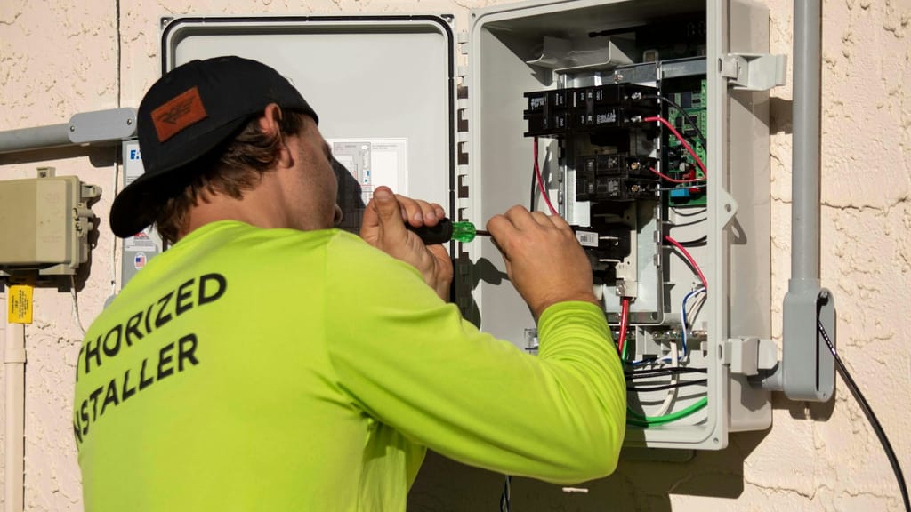Electrical distribution panel showing organised circuit wiring